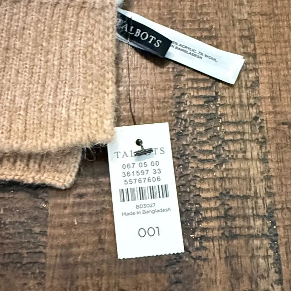 Talbots Cozy Tan and Cream Scarf